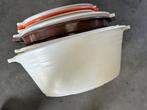 Vintage retro zwembad teil wasmand plastic wit bruin oranje, Verzamelen, Ophalen of Verzenden, Huis en Inrichting