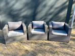 Lounge stoelen / tuinstoelen 3 stuks, Ophalen of Verzenden, Zo goed als nieuw, Wicker