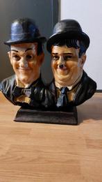 Groot houten borst beeld 60/55cm vintage Laurel and Hardy, Verzamelen, Beelden en Beeldjes, Ophalen, Gebruikt, Mens