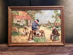 Tegeltableau J.C. van Hunnik - de klompenmaker, Antiek en Kunst, Ophalen of Verzenden