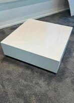 Hoogglans witte salon tafel 100 x 100, Ophalen, Vierkant, 50 tot 100 cm, Zo goed als nieuw