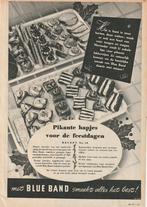 Retro reclame 1949 Blue Band Kerstmis pikante hapjes, Verzenden, Overige typen
