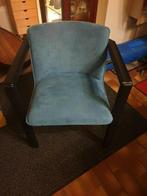 4 Leolux Cachucha Eetkamerstoelen - Turquoise Suede, Ophalen, Gebruikt, Minder dan 75 cm, 50 tot 75 cm