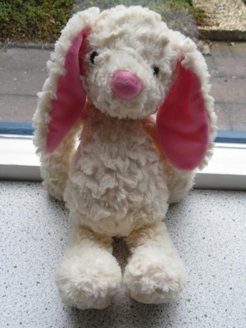 Konijn met roze neus en binnenkant oren meet ca 35 cm, Kinderen en Baby's, Speelgoed | Knuffels en Pluche, Zo goed als nieuw, Konijn