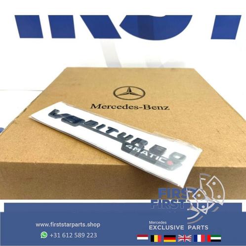 V8 BITURBO 4MATIC+ zijscherm EMBLEEM LOGO SET BADGE Mercedes, Auto-onderdelen, Carrosserie en Plaatwerk, Mercedes-Benz, Gebruikt