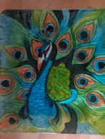 Hand beschilderd glazen serveerschaal, Antiek en Kunst, Ophalen of Verzenden