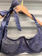 nachtblauw kanten bh - verwisselbare straps en strik lint, Verzenden, Blauw, BH