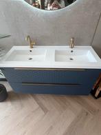 40% korting Badkamermeubel met Dubbele Wastafel en Spiegel, Huis en Inrichting, Badkamer | Badkamermeubels, 100 tot 150 cm, Nieuw