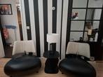 Set van 2 design stoelen, Huis en Inrichting, Stoelen, Gebruikt, Twee, Zwart, Leer