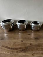RVS Bloempotten - Stijlvol & Duurzaam, Tuin en Terras, Bloempotten, Gebruikt, Rond, Binnen, Minder dan 40 cm
