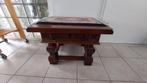 Massief eiken 4kant bijzettafeltje met lade (46cm hoog, 60x6, Gebruikt, Vierkant, 55 tot 75 cm, Hout