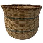 Vintage rieten MAND 33x40 cm., Huis en Inrichting, Woonaccessoires | Schalen en Manden, Gebruikt, Mand, Rond, Ophalen of Verzenden