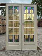 Set schuif / en-suite deuren met glas in lood 215x142cm., Ophalen