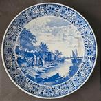Groot Delfts Blauw Decoratief Bord, Ophalen of Verzenden