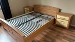 Tweepersoonsbed met Lattenbodem 160x200, Ophalen, Beige, Tweepersoons, Zo goed als nieuw