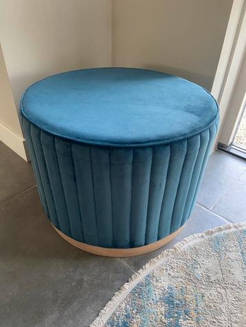 Poef Riviera Maison - Blauw beschikbaar voor biedingen