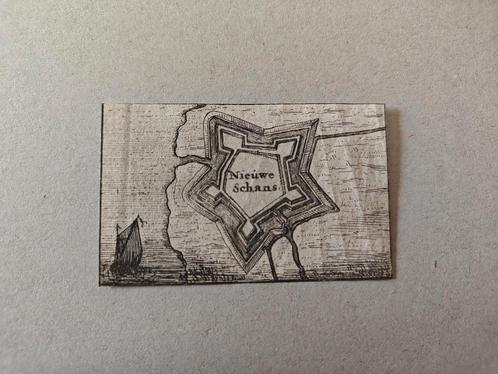 Zeldzame mini gravure Bad Nieuweschans - 340jr oud!, Antiek en Kunst, Kunst | Etsen en Gravures, Ophalen of Verzenden
