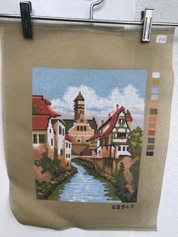 Voorbedrukt stramien BB845 dorp aan riviertje beschikbaar voor biedingen