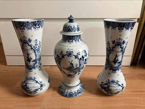 Te koop set antieke Delfts blauwe vazen, Antiek en Kunst, Antiek | Vazen, Ophalen