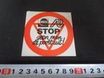 sticker Industriebond NVV STOP geen man de poort uit, Verzamelen, Ophalen, Zo goed als nieuw, Bedrijf of Vereniging