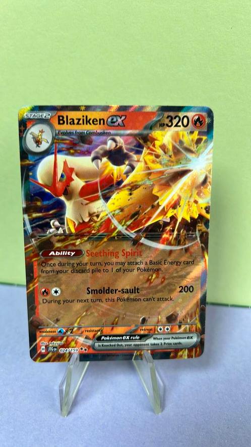 Blaziken ex Journey Together 024/159, Hobby en Vrije tijd, Verzamelkaartspellen | Pokémon, Zo goed als nieuw, Losse kaart, Verzenden