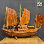 Groot houten model zeilboot Halong Jonk boot Vietnam (L90cm), Hobby en Vrije tijd, Modelbouw | Boten en Schepen, Overige merken