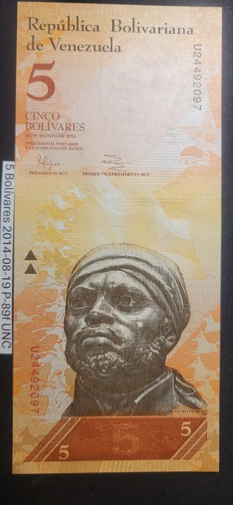 Venezuela 5 Bolívares 2014 P89f UNC, Ophalen of Verzenden, Zuid-Amerika, Los biljet