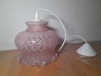Hanglamp glas Frankrijk roze vintage, Ophalen of Verzenden, Minder dan 50 cm, Vintage, Frans, Glas