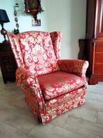 fauteuil rood goud, Ophalen, 75 tot 100 cm, Zo goed als nieuw, Stof