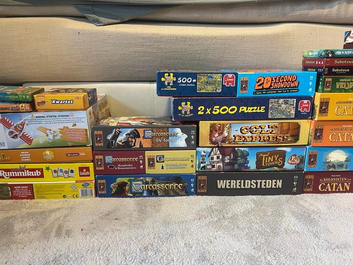 Kolonisten van Catan, carcassonne, tiny towns en nog meer., Hobby en Vrije tijd, Gezelschapsspellen | Bordspellen, Zo goed als nieuw