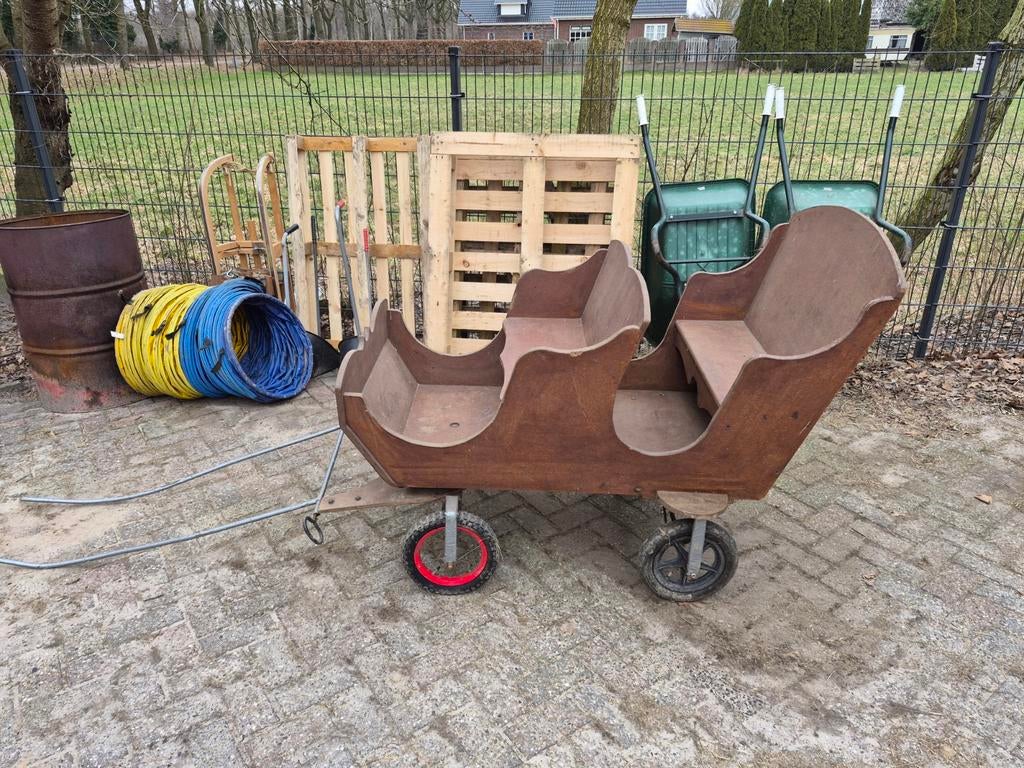 Houten ponykar / bokkenkar, Ophalen, Gebruikt