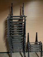 Partij grijze stoelen, Gebruikt, Ophalen of Verzenden, Metaal, Grijs