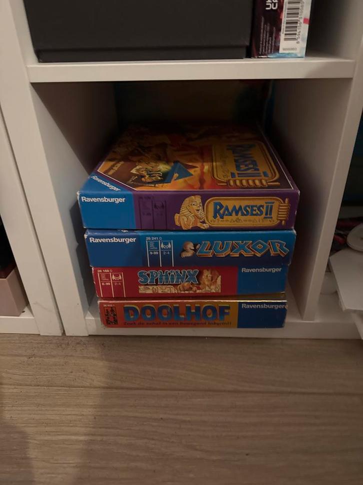 Ravensburger Bordspellen: Ramses 2, Luxor, Sphinx, Doolhof, Hobby en Vrije tijd, Gezelschapsspellen | Bordspellen, Gebruikt, Een of twee spelers