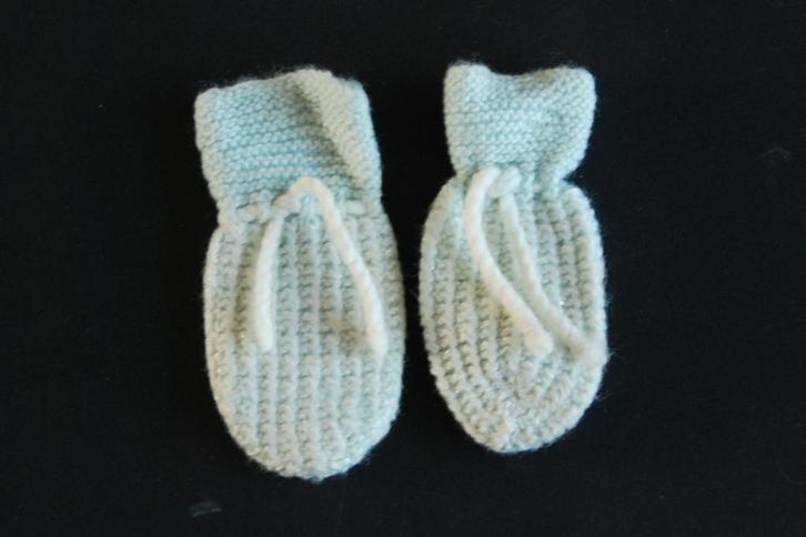 Handgemaakte wollen blauwe krab wantjes handschoentjes, Kinderen en Baby's, Babykleding | Mutsen, Sjaals en Wanten, Gebruikt, Wanten