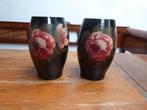 2 art deco opaline vazen met prachtige beschildering, Booms, Antiek en Kunst, Antiek | Glas en Kristal, Ophalen of Verzenden