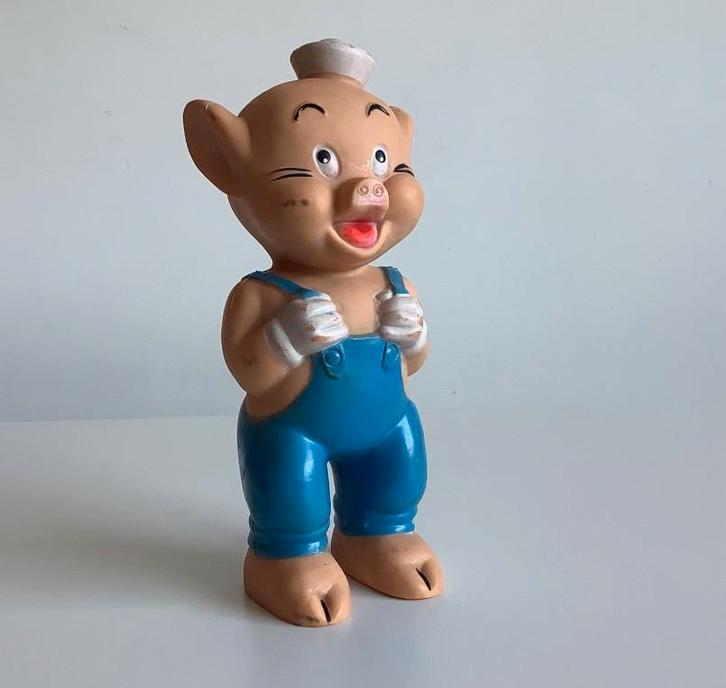 guitige vintage Disney pieper van de 3 biggetjes, Verzamelen, Disney, Gebruikt, Beeldje of Figuurtje, Overige figuren, Ophalen of Verzenden