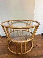 Rotan salontafel, Huis en Inrichting, Tafels | Salontafels, Ophalen, Gebruikt, Rond, 50 tot 100 cm