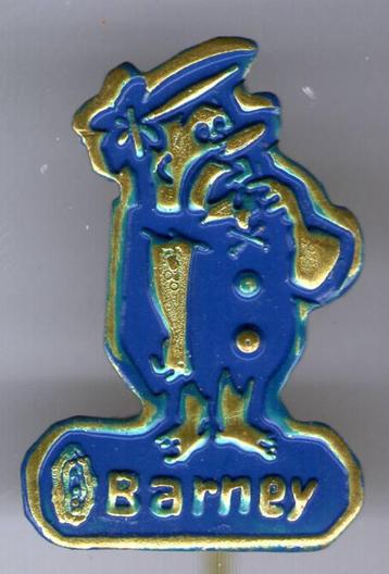 Barney Rubbels blauw op koper met knopen speldje ( R_132a ) beschikbaar voor biedingen