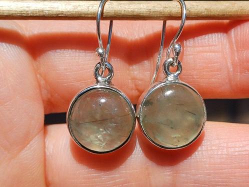 Vanoli - 925 zilveren oorbellen met prehniet, Sieraden, Tassen en Uiterlijk, Oorbellen, Nieuw, Hangers, Zilver, Groen, Met edelsteen