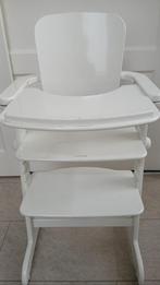 Mooie witte kinderstoel, Ophalen of Verzenden, Gebruikt, Meegroeistoel, Afneembaar eetblad