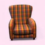 Hoge en diepe Engelse Fauteuil/stof multicolor e.a.modellen., Ophalen, Hout, 100 tot 125 cm, Nieuw