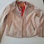 Goosecraft suede bikerjas met studs, Goosecraft, Beige, Maat 42/44 (L), Ophalen of Verzenden