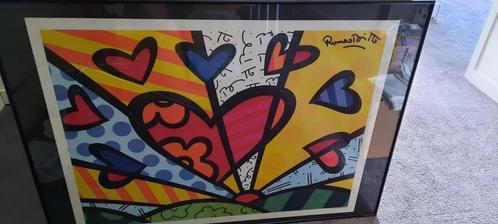Ingelijste poster van Romero Britto. Afm. lijst 100x70 cm., Huis en Inrichting, Woonaccessoires | Schilderijen, Tekeningen en Foto's