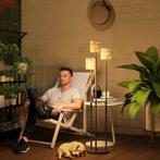 3-Lichts Rotan Vloerlamp - Boho Chic tuinlamp lantaarn nieuw, Zonne-energie, Minder dan 50 watt, Nieuw, Ophalen of Verzenden