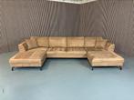 GRATIS LEVERING U-bank Cognac 370x190x190 REFURBISHED, Huis en Inrichting, Stof, Hoekbank, 300 cm of meer, Ophalen of Verzenden