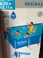 Bestway buitenzwembad  4m x 2m 1 x gebruikt, Ophalen, Zo goed als nieuw, Rechthoekig, 200 tot 300 cm
