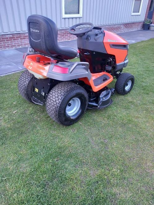 Husqvarna YTH180 TWIN hydro, 18pk 2 Cyl Kawasaki, Mulchkit!, Tuin en Terras, Zitmaaiers, Gebruikt, 90 tot 120 cm, Elektrische starter
