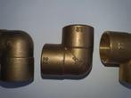5 stuks geel koper / Messing soldeer knieën 22x22, Doe-het-zelf en Verbouw, Overige Doe-het-zelf en Verbouw, Ophalen of Verzenden