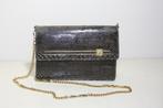 Grijze vintage slangenleren clutch, Ophalen, Zo goed als nieuw, Grijs, Avondtasje