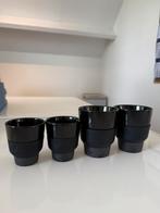 Zwarte porseleine nespresso mokken, Huis en Inrichting, Ophalen, Keramiek, Zo goed als nieuw, Kop(pen) en/of Schotel(s)